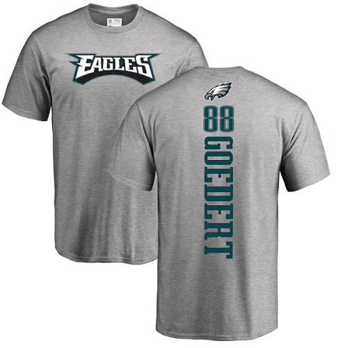 Men Philadelphia Eagles #88 Dallas Goedert Ash Backer NFL T Shirt->nfl t-shirts->Sports Accessory